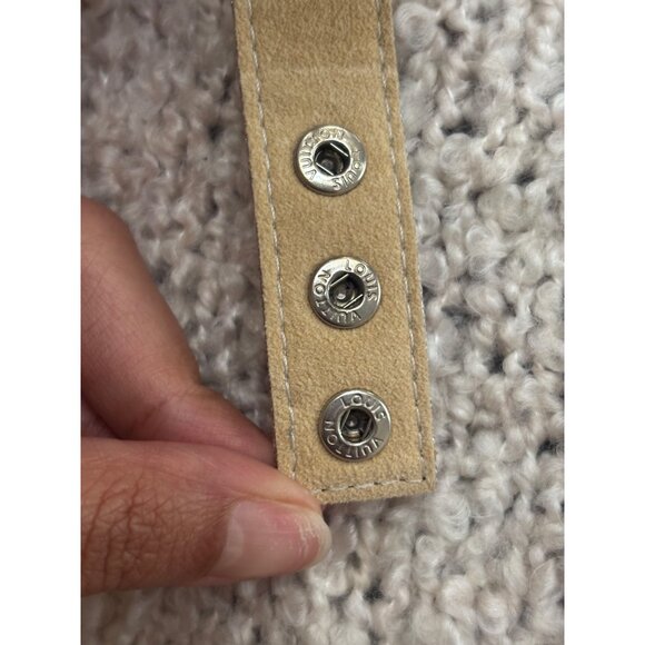 Louis Vuitton Silver Monogram Adjustable Leather Bracelet With Certificate Of Au - Picture 4 of 6